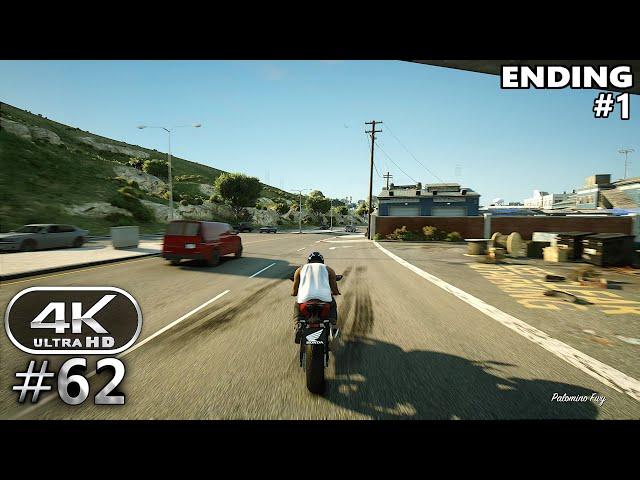 Grand Theft Auto 5 4K Ultra Graphics Gameplay Walkthrough Part 62 ENDING 1 - GTA 5 PC 4K 60FPS