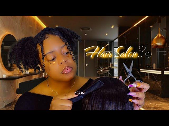 ASMR | Hair Salon RoleplayHair Trim, Brushing & Styling Your Hair ️