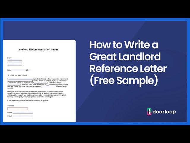 Your Guide To Writing The Perfect Landlord Reference Letter