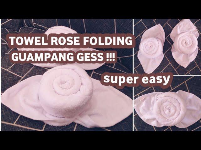 How to make a rose using towel | towel rose | towel folding | Bunga mawar dari handuk