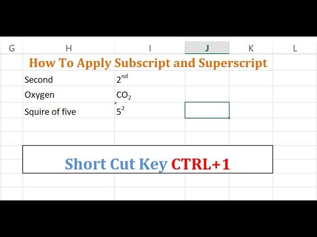 How to Apply Superscript & Subscript in Excel|Shortcut Key to do Superscript & Subscript in MS Excel