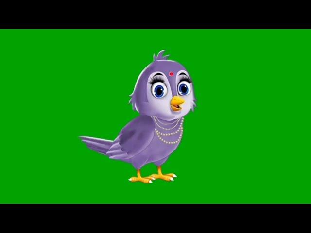 Chidiya talking green screen | chidiya flying | cartoon animation