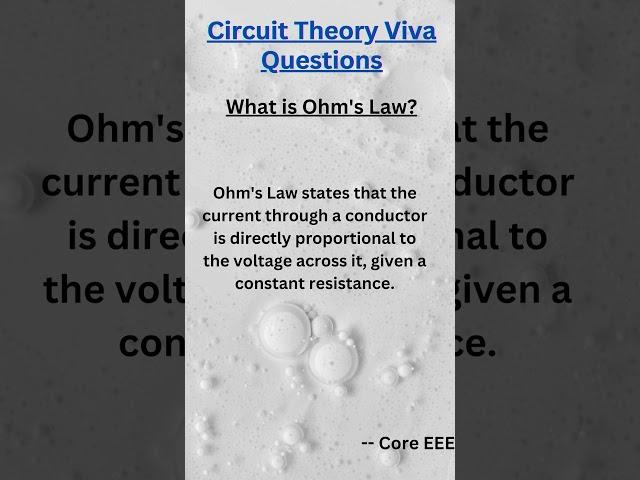 Understanding Ohm's Law in Circuit Theory