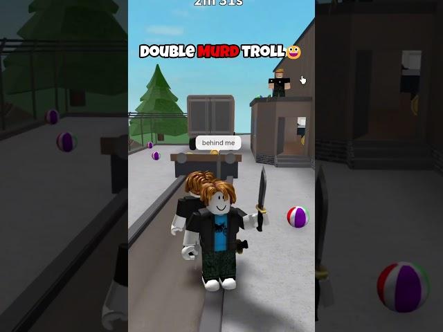 DOUBLE MURDERER TROLLING IN MM2 #mm2 #roblox #robloxshorts #shorts