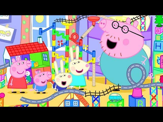 Peppa Pig's Biggest Marble Run Challenge at Home | Peppa Pig Official Family Kids Cartoon