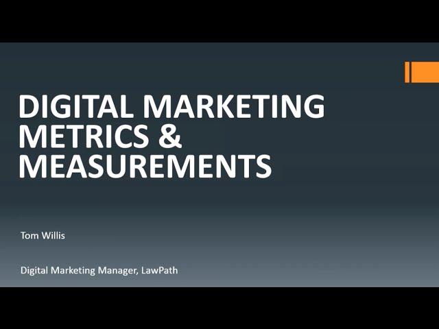 Digital Marketing Metrics and Measurement