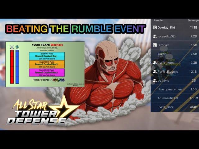 BEATING THE NEW RUMBLING EVENT | Impossible Challenge Gameplay - All Star Tower Defense