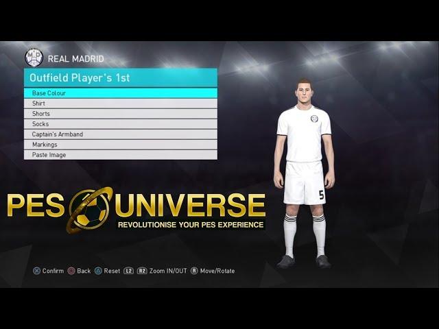 PES 2018 2019 Kit Editing XBOXONE/360 - REAL MADRID Home Kit 18/19