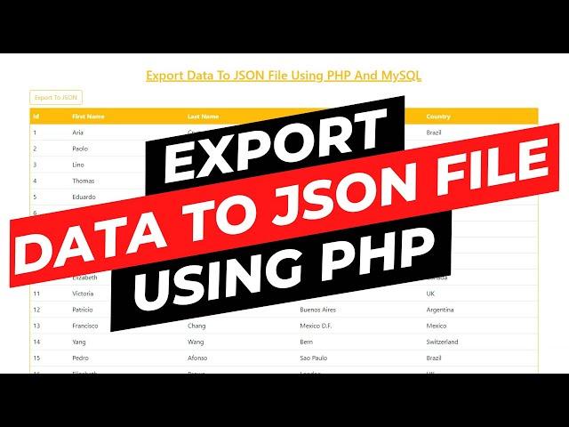 Export data to JSON File using PHP and MySQL