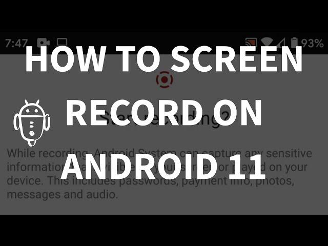 How to screen record on Android 11