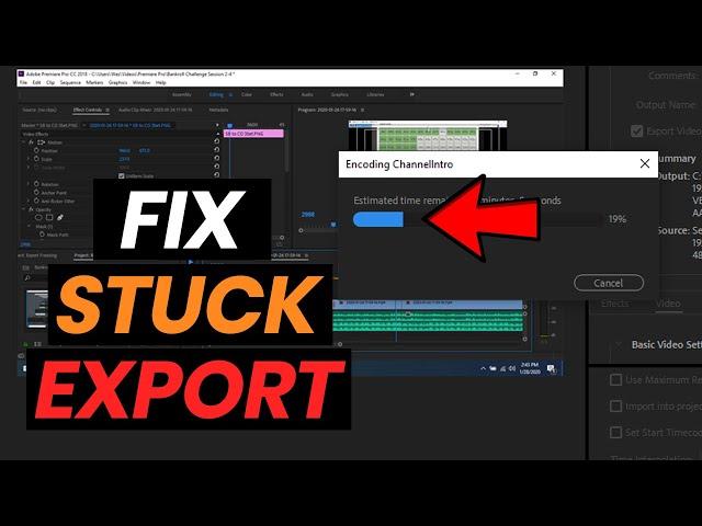 Fix Stuck Export Adobe Premiere Pro | Resolve Freezing Export Issue By Deleting Video Effects