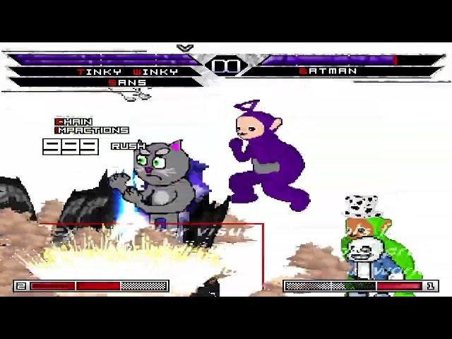 KOF MUGEN Tag Tinky Winky, Sans (from Undertale), Talking Tom, Alex The Lion Vs Batman