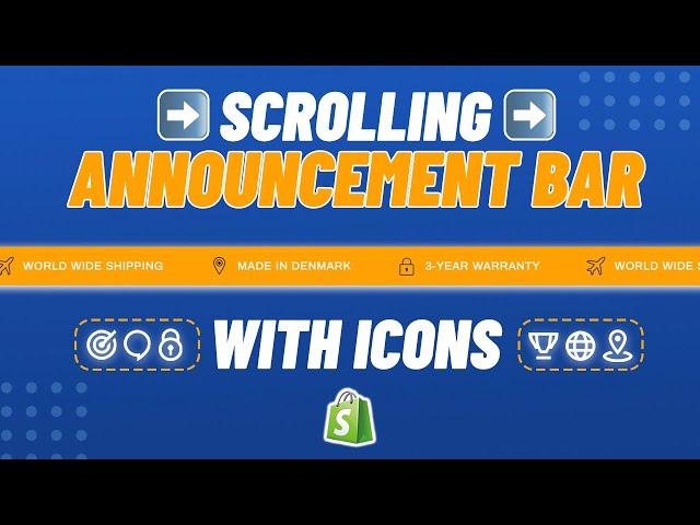 Add Scrolling Announcement Bar with Icons to Shopify in 2024 | Quick and Easy Way