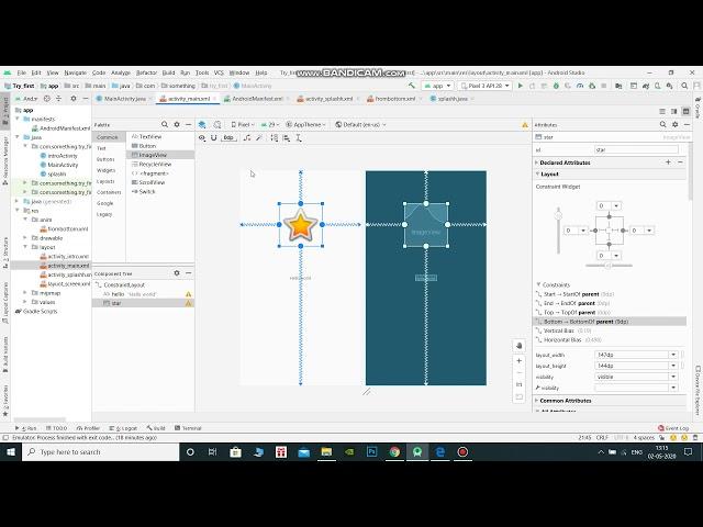 Set visibility of Imageview , textview visible or invisible in android studios