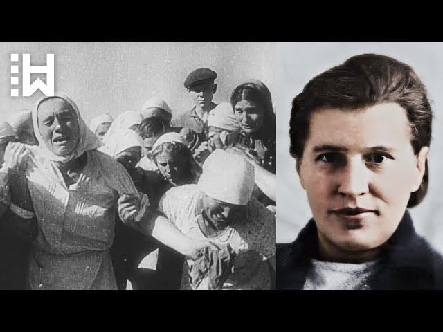 Execution of Soviet Nazi collaborator & prostitute who machine gunned 1,500 men, women & children