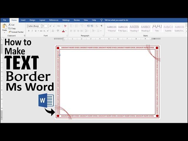 How to Make Text Page Border in Microsoft Office Word || Word Custom Page Border