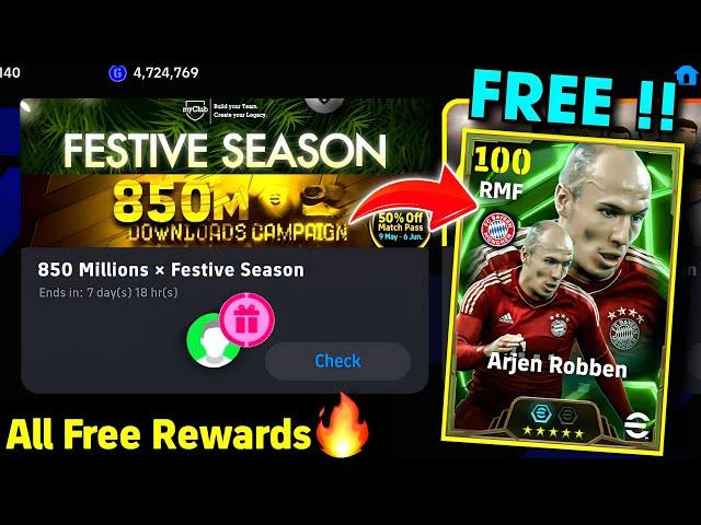 eFootball™ 2025 New Festive Season × 850 Millions Download Campaign !! Free Coins & Objectives