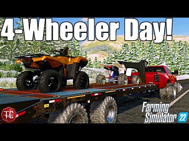 Farming Simulator 2022: Taking My 4-Wheelers Trail Riding!! RP & Lowered Duramax Dually!