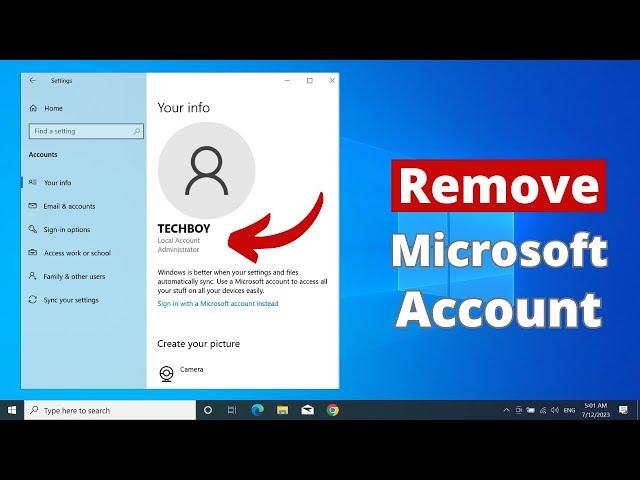 How to Remove Microsoft Account in Windows 10