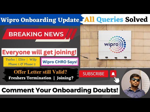 Wipro onboarding update | Turbo, Elite & Wilp - Freshers joining | Phase 1 & 2 | Wipro CHRO Says!