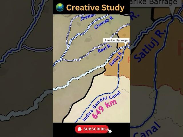 Sutlej River | सतलुज नदी | Indian Geography | creative study #mapinshort #geograpy #upsc