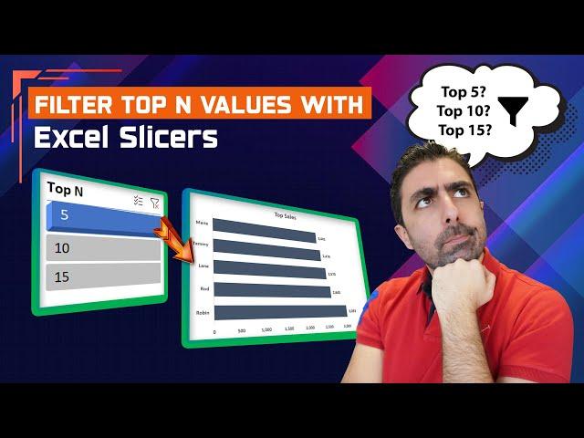 Filter Top N values  in Pivot Table using Excel Slicer and create Dynamic Charts for your Dashboard