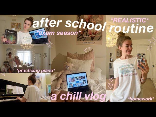 after school night routine during exam season  a chill vlog! studying, talking to friends, & more!