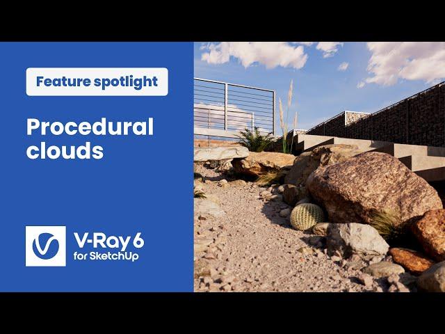 V-Ray 6 for SketchUp — Customize the sky with procedural clouds