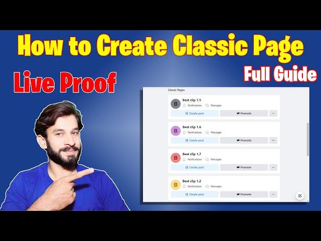 how to create classic Facebook page