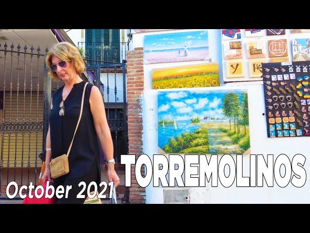 Torremolinos Town, Restaurants -  Walking Tour in October 2021, Malaga, Costa del Sol, Spain [4K]