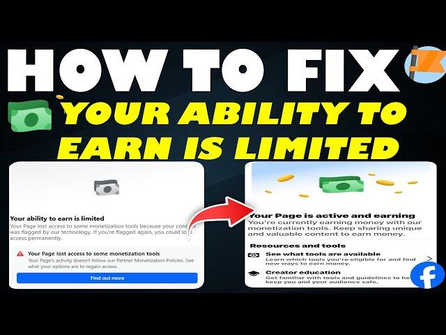 How to Fix 'Your ability to earn is limited' issue on Facebook 2024 (100% Solve)