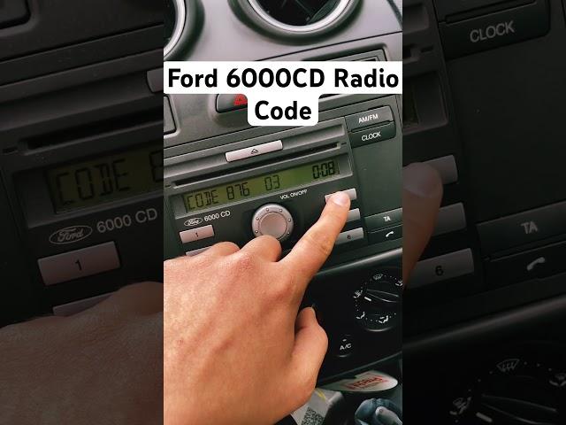 Ford 6000CD Radio Code