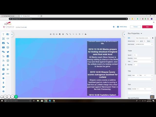 How to add RSS ticker to digital signage?