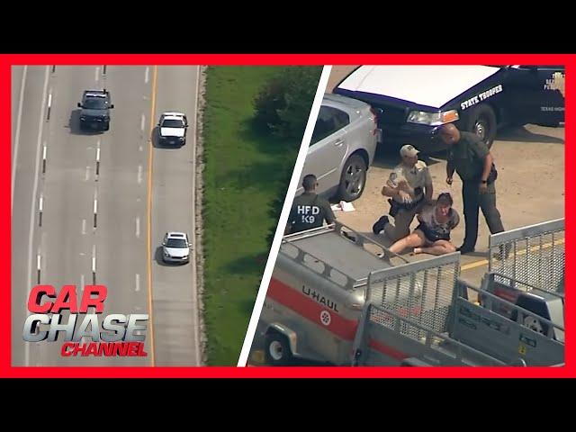 POLICE CHASE: Woman in Volvo repeatedly escapes police blockades, gets arrested | Car Chase Channel