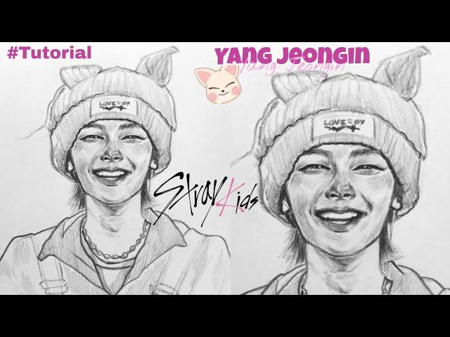 [SKZ] Jeongin Drawing Tutorial /drawing face easy /yang Jeongin- I.N