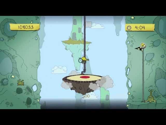 Doodle Jump Kinect Boss Battle for The Caves, intro level for the Sky world Xbox 360 gameplay