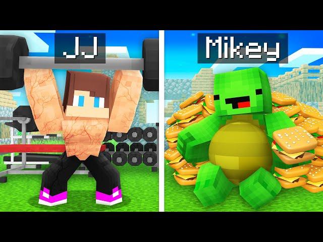 Strong JJ vs Weak Mikey Fitness Survival Battle Challenge - Maizen Minecraft Animation