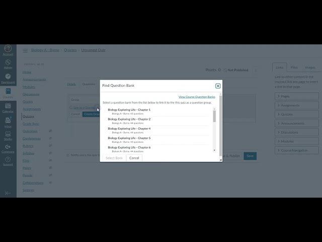 Using Questions Banks to Create a Quiz in Canvas LMS