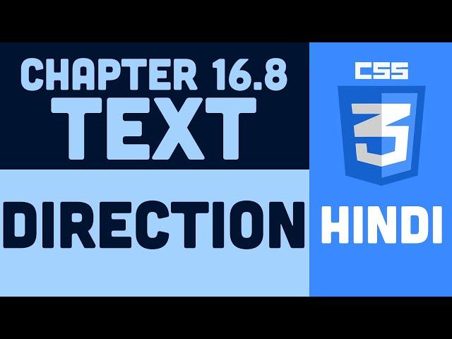 CSS Tutorial in Hindi - 16.8 - Text Direction