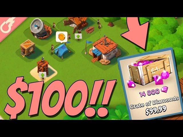 DROPPING 14,000 Diamonds On A NEW Boom Beach Account!! Boom Beach Diamond Account