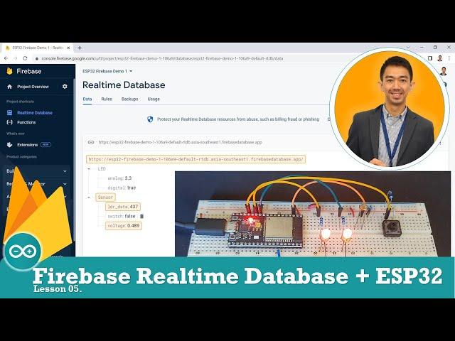 05  Firebase Realtime Database + ESP32 | How to save sensor data & read data to control devices?