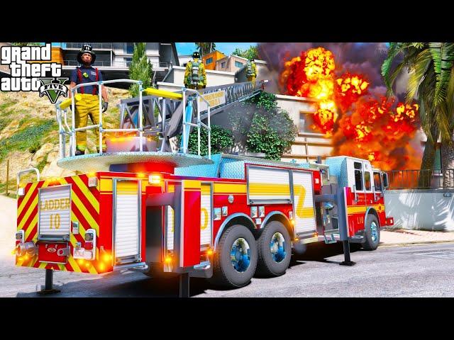 GTA 5 Firefighter Mod New Pierce Fire Truck With Working Aerial Ladder