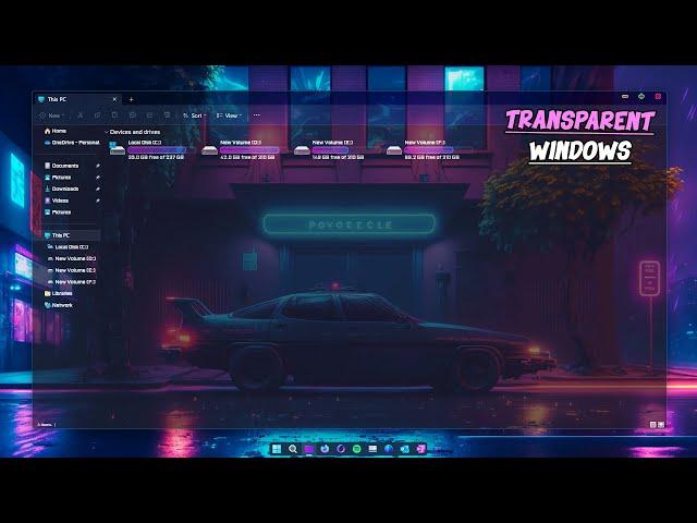 How to Make the Entire Windows 10 and 11 File Explorer Transparent!