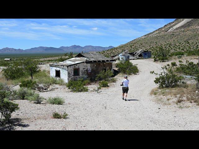 Rhyolite Ghost town on a windy April day : 4K Widescreen