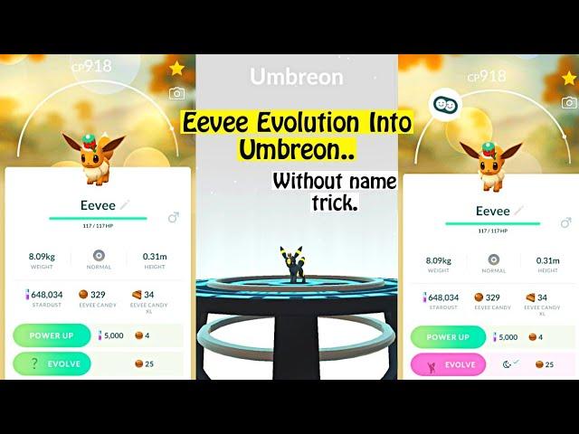 How to evolve EEVEE into UMBREON without NAME TRICK in Pokemon Go | Eevee Evolutions Pokemon Go