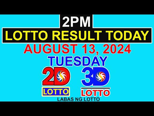 Lotto Result Today 2pm August 13 2024 (PCSO)