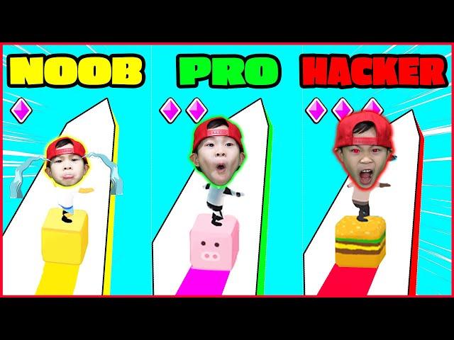 CUBE SURFER! NOOB vs PRO vs HACKER! In Real Life! Kaven App Review