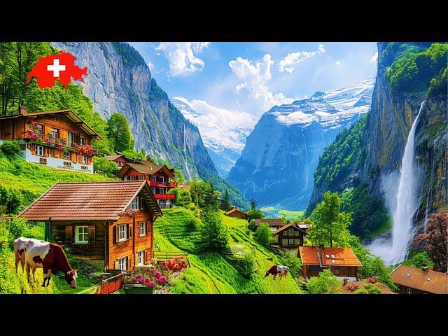 Lauterbrunnen  Switzerland, Spring Walking Tour 4K  The Most Heavenly Beautiful Place on Earth