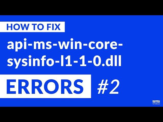 api-ms-win-core-sysinfo-l1-1-0.dll Missing Error on Windows | 2020 | Fix #2