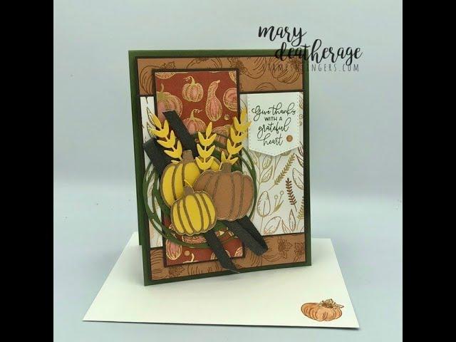 Make a Gorgeous Fall card with the Stampin Up Autumn Greetings Bundle & Gilded Autumn DSP.